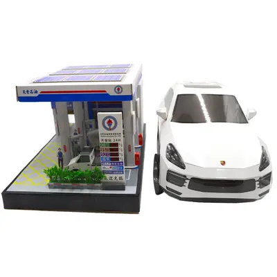 加油站-A款+保時捷 休旅車-白
